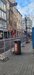 Zugang zum Forum Theater Stuttgart ist zur Zeit nur über die Calwerstraße möglich